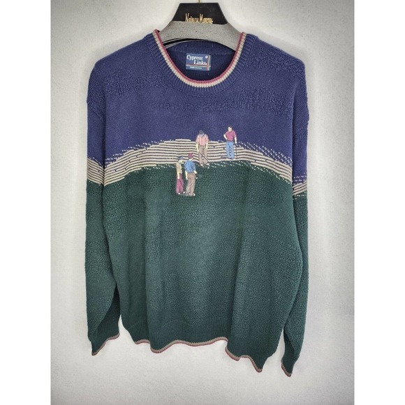 Vintage Cypress Links Golf Sweater Pullover Long Sleeve Men's Size Medium - Picture 3 of 10